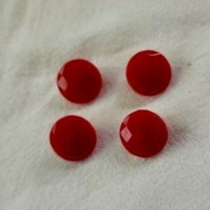 4 vintage red buttons